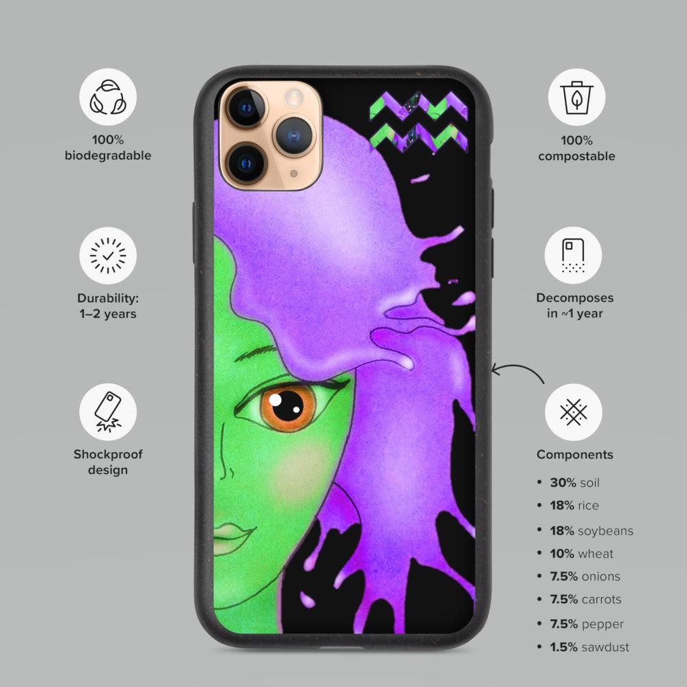 Biodegradable iPhone 11, 10, 8, 7 Cases for Aquarians. iPhone 12 Case for Aquarians. Cool Birthday Gift. . WickedYo.
